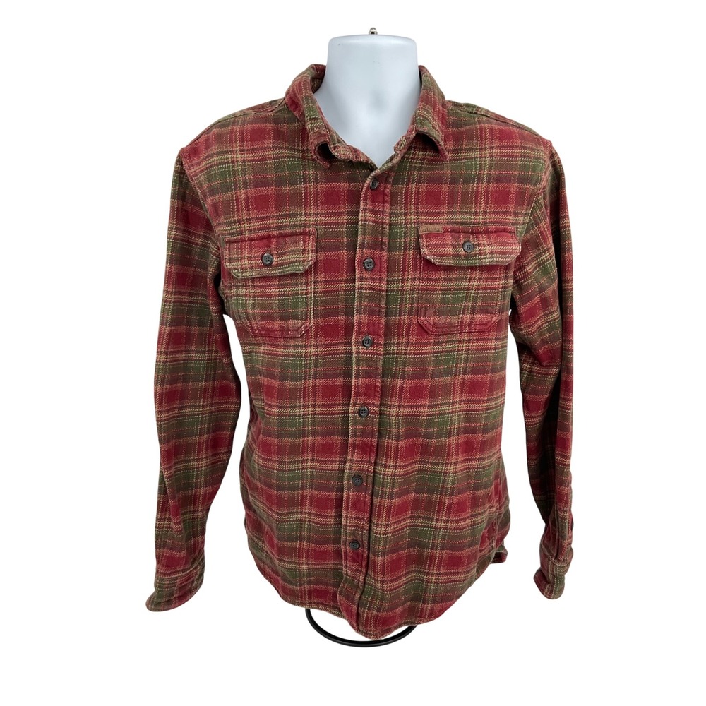 Orvis Plaid Flannel Shirt Long Sleeve Button Up‎ size LARGE #1215